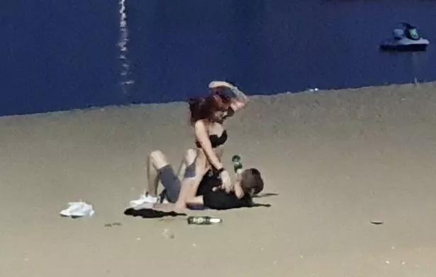 havingsex on the beach