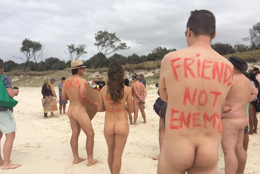 naked beach goers