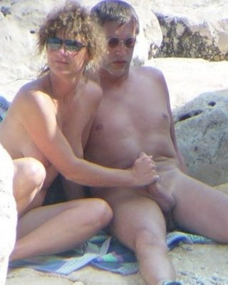 Erect Nudists pulsating cock