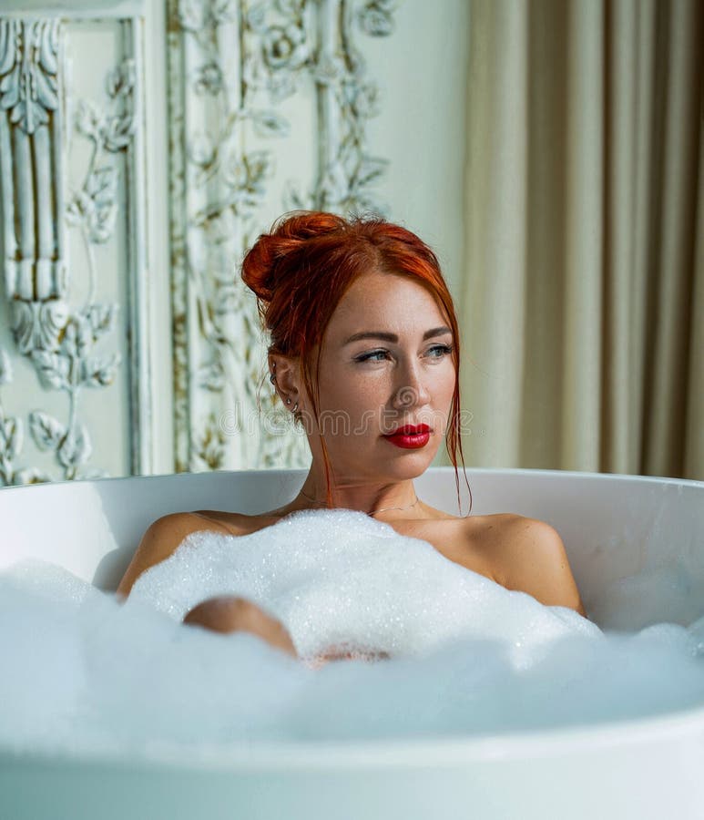 red hair girl in bath full video