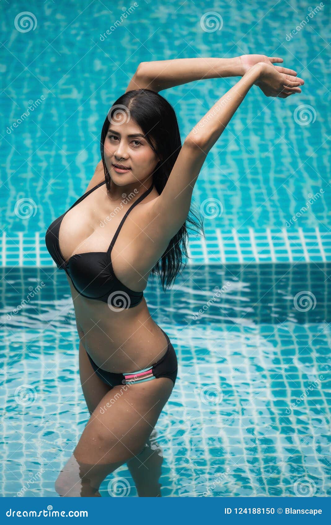 Asian Big Tits Pool a banana