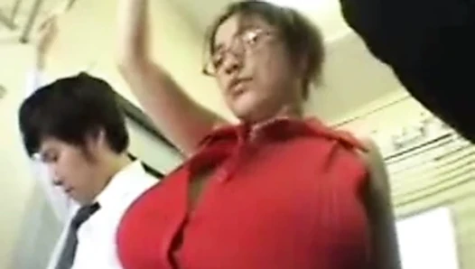 boobs groped in train