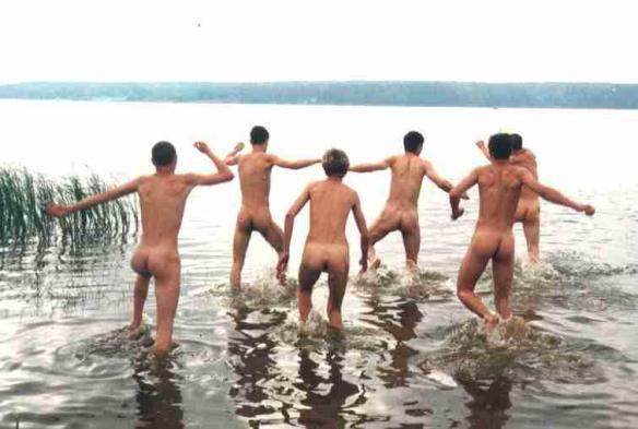 boys swim nude