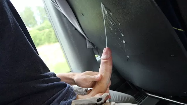 cumshot on bus