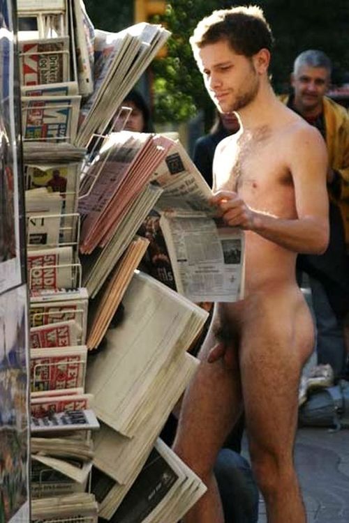 man naked outside