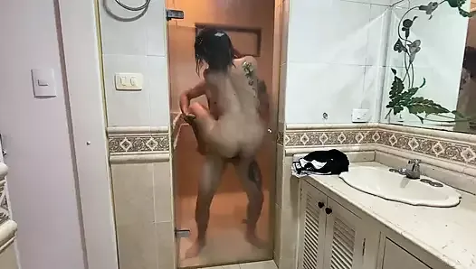 family nude shower