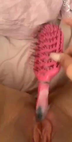 Hair Brush Masturbating handjob team