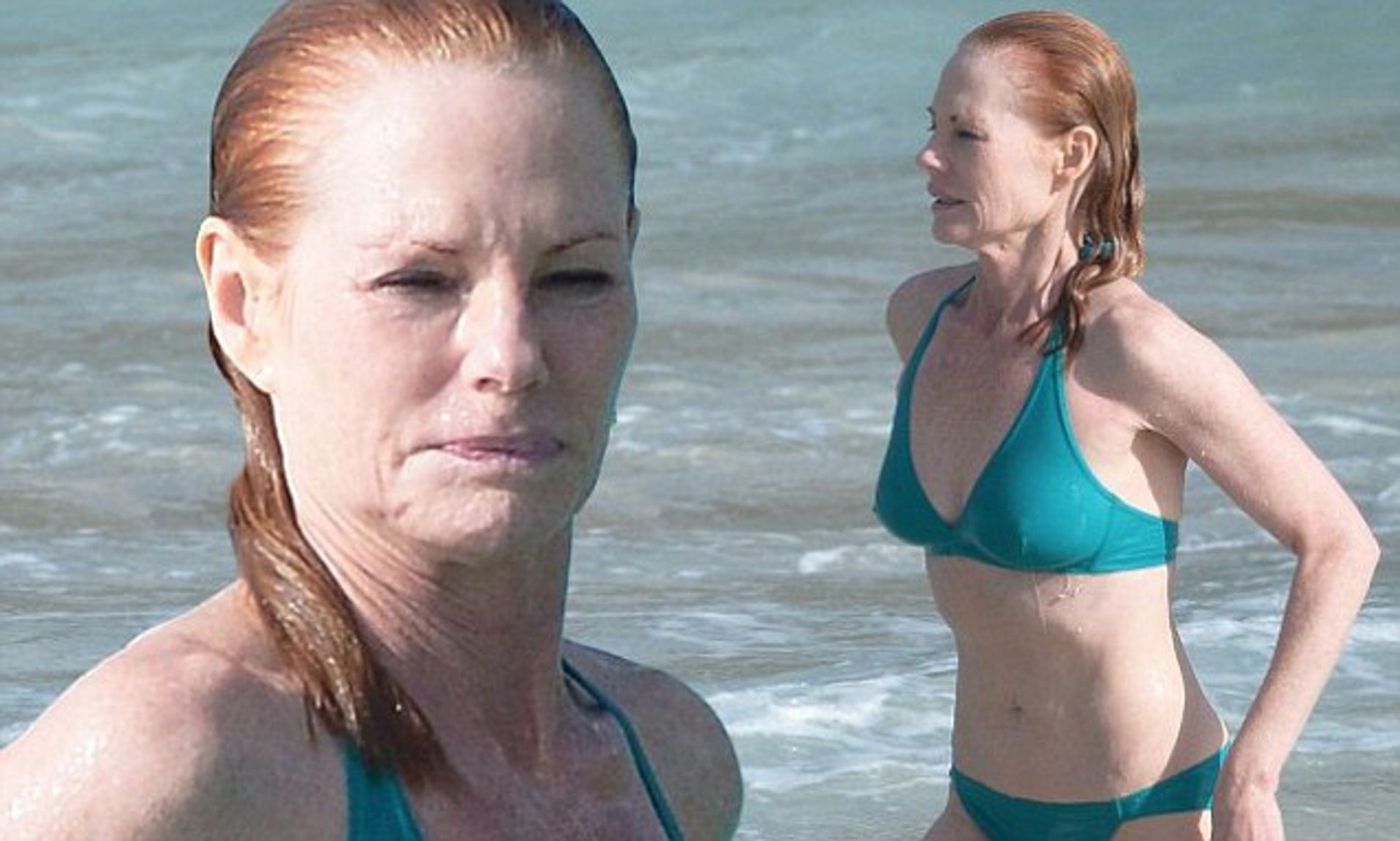 Marg Helgenberger In A Bikini bikini spanked