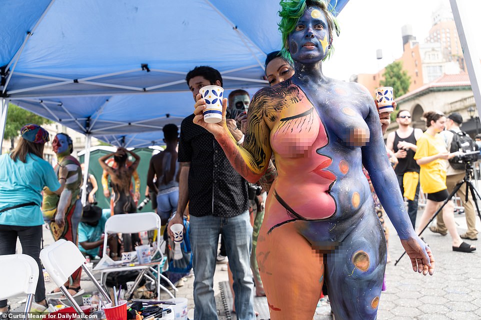 bhavesh padh add nude body paint festival photo